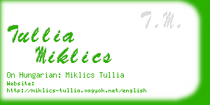 tullia miklics business card